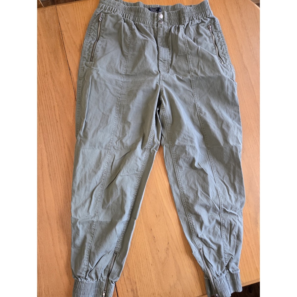 Abercrombie And Fitch Olive Green Jogger Utility Cargo Zipper L